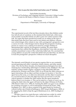 How to pass the false-belief task before your 4th birthday Paula