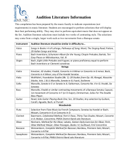 Audition Literature Information