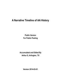 A Narrative Timeline of AA History