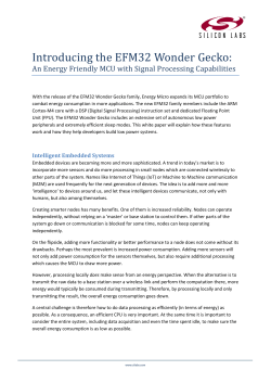 Introducing the EFM32 Wonder Gecko:
