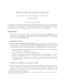 Frequency tables and graphs for ordinal data - BYU