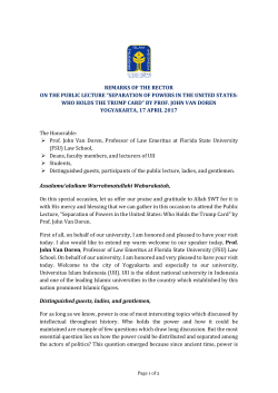 Sambutan Rektor Public Lecture Jack Van Doren (1)