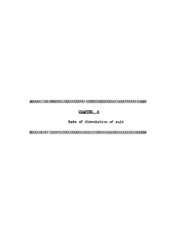 CHAPTER 6 Rate of dissolution of salt