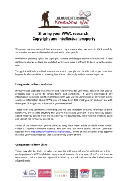 Sharing your WW1 research: Copyright and intellectual property