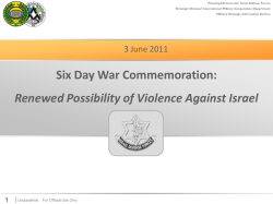 Six Day War Commemoration: Renewed