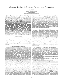 Memory Scaling: A Systems Architecture Perspective