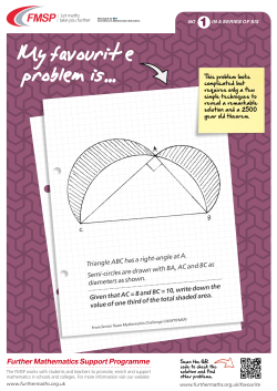 Problem Solving set of posters - The Further Mathematics Support