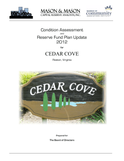 2012 Reserve Study - Cedar Cove Cluster Association