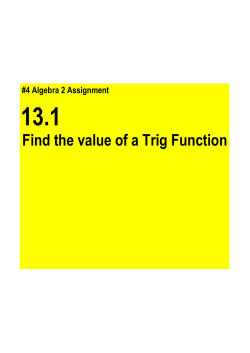 Find the value of a Trig Function