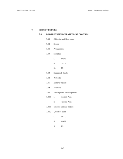 Power System Operation And Control