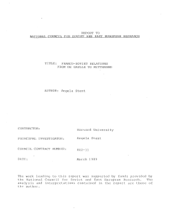 Franco-Soviet Relations from De Gaulle to Mitterand