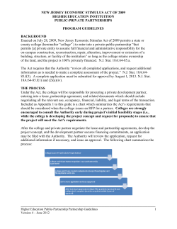 Program Guidelines - New Jersey Economic Development Authority