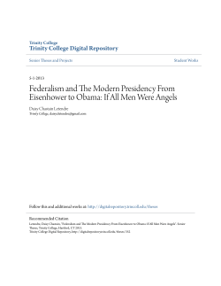 Federalism and The Modern Presidency From Eisenhower to Obama