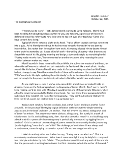 Keynote Address: "The Biographical Container"