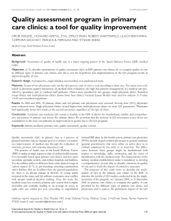 Quality assessment program in primary care clinics