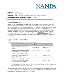 Number: PL- 494 Date: August 9, 2016 Subject: NPA 213 and 323
