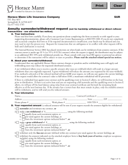 Horace Mann Withdrawal Request