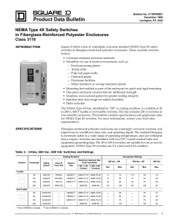 NEMA Type 4X Safety Switches in Fiberglass-Reinforced