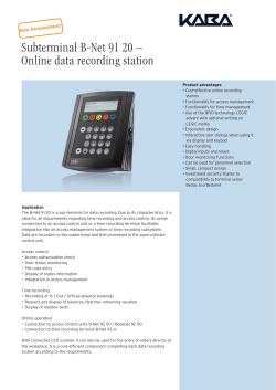 Subterminal B-Net 91 20 &ndash; Online data recording station