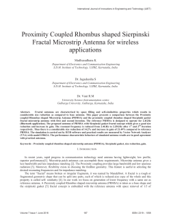 Proximity Coupled Rhombus shaped SierpinsNi Fractal