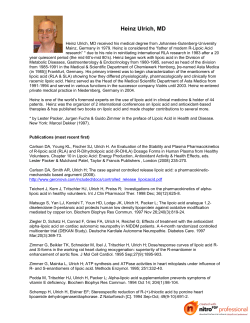 Heinz Ulrich, MD is considered the &ldquo;father" of modern RLA research