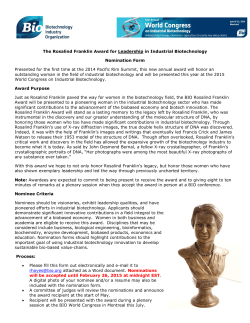 The Rosalind Franklin Award for Leadership in Industrial