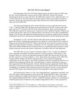 2011 NFL-NFLPA Labor Dispute The beginnings
