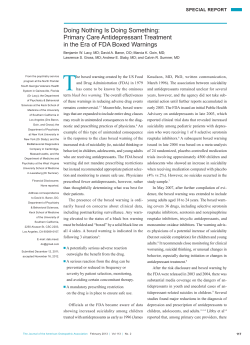 Doing Nothing Is Doing Something: Primary Care Antidepressant
