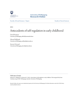 Antecedents of self-regulation in early childhood