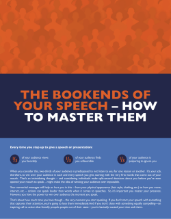 the bookends of your speech &ndash; how to master them