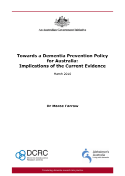 Towards a dementia prevention policy for