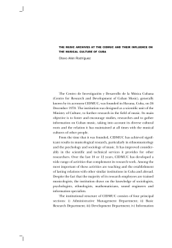 The Music Archives at the CIDMUC and their Influence on the