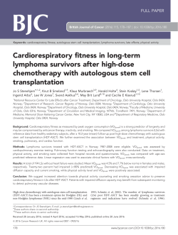 Cardiorespiratory fitness in long-term lymphoma survivors after high