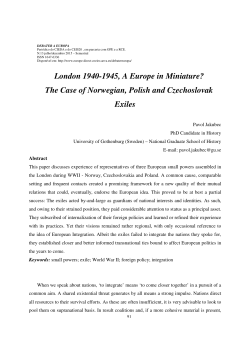 London 1940-1945, A Europe in Miniature? The Case of Norwegian