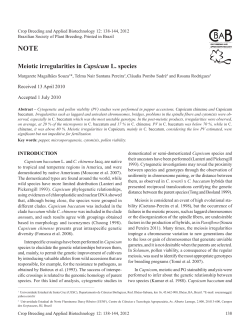 Meiotic irregularities in Capsicum L. species