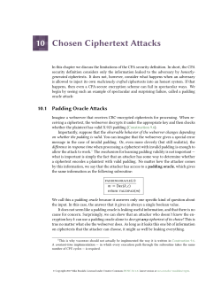Chosen Ciphertext Attacks