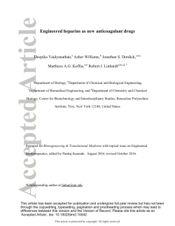 Engineered heparins as new anticoagulant drugs