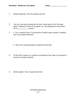 Momentum and Impulse Worksheet