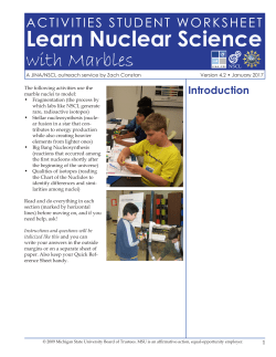 Marble Nuclei Project &ndash; Activities Student Worksheet