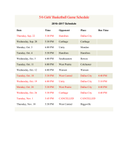 5/6 Girls` Basketball Game Schedule