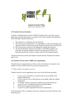 Animal Transfer Policy