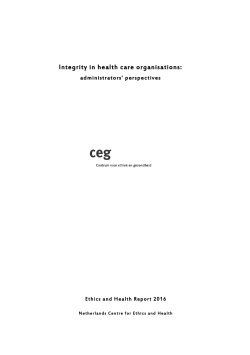 Integrity in health care organisations:
