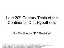 Plate Tectonics -- Continental "Fit"