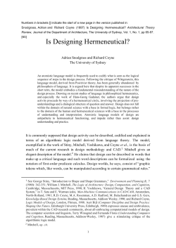 Is Designing Hermeneutical?