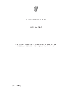 STATUTORY INSTRUMENTS. SI No. 286 of 2007