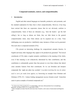 Compound nominals, context, and compositionality