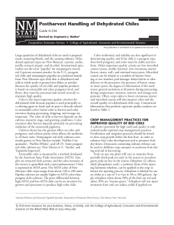 Postharvest Handling of Dehydrated Chiles