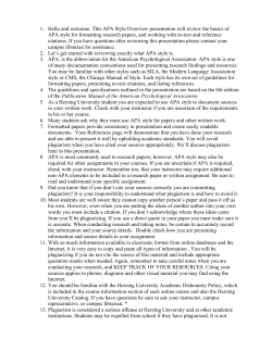 1. Hello and welcome. This APA Style Overview presentation will