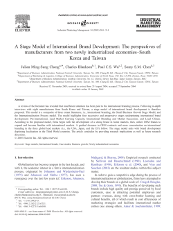 A Stage Model of International Brand Development