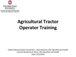 CFAES Tractor Operator Training - Agricultural Safety and Health